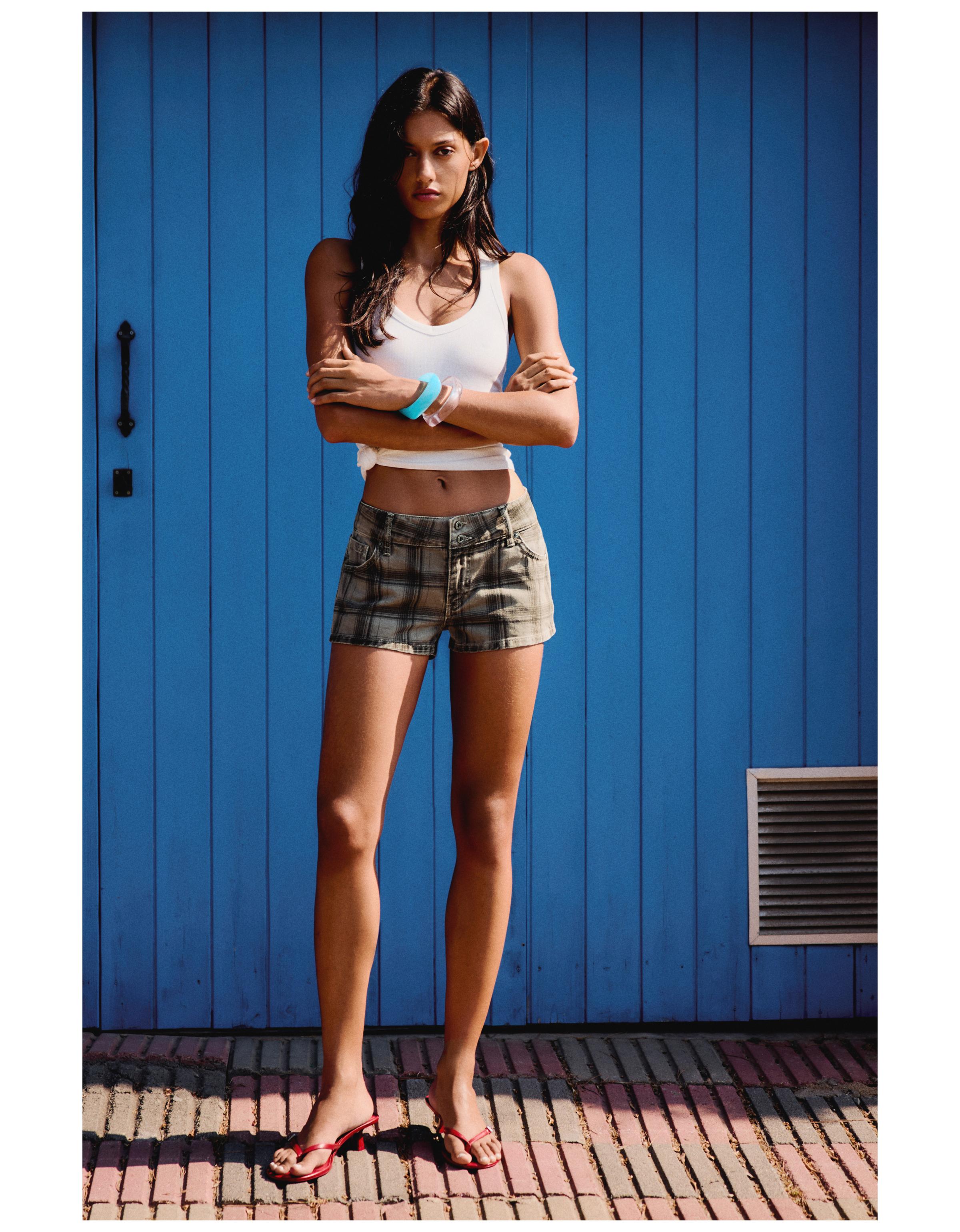 Checked double-button shorts — 0-897
