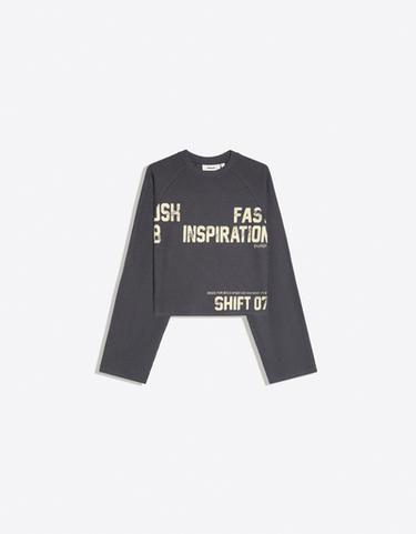 Round neck print sweatshirt — Grey 5