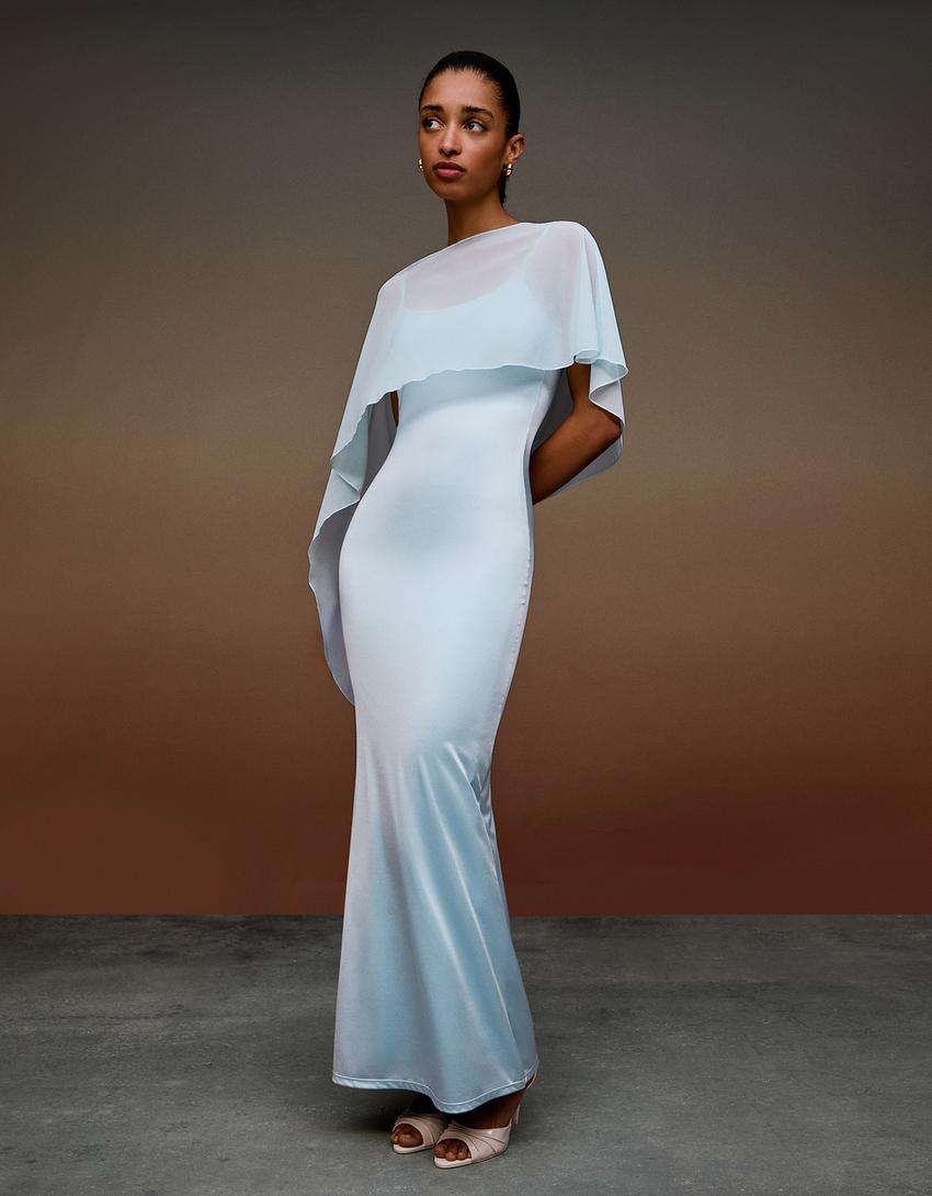 Cape midi dress - Dresses and Jumpsuits - Women | Bershka Cape midi dress - Dresses and Jumpsuits - Women | Bershka