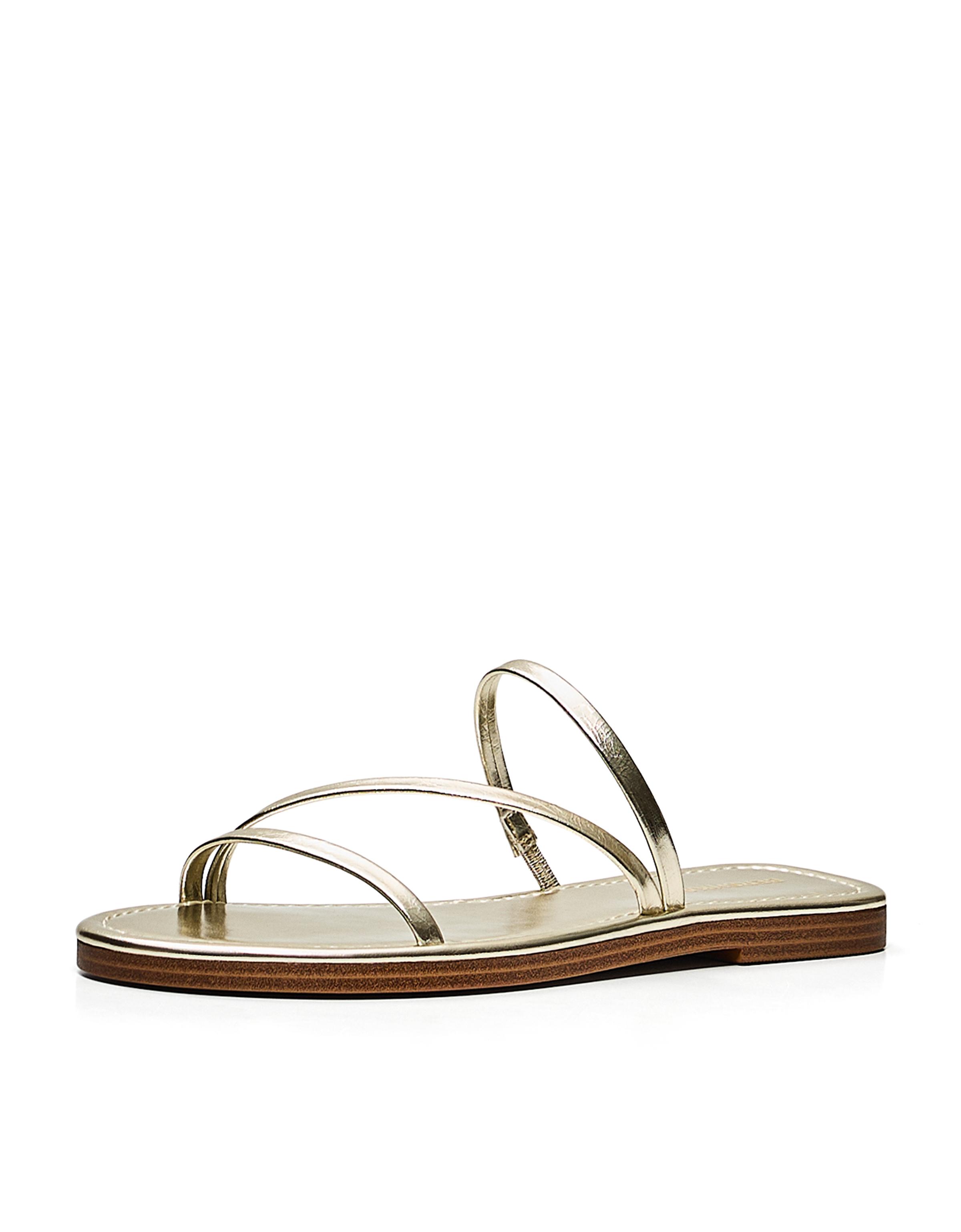 Multi-strap flat slider sandals — Gold