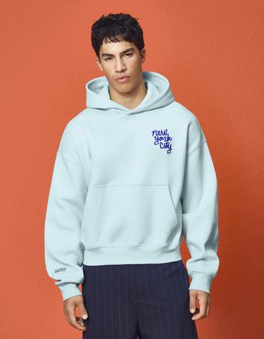 NATHAN WALKER cotton blend hood — Light blue 1