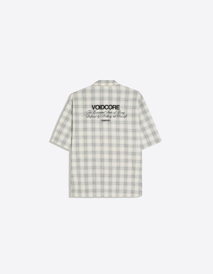 Short sleeve boxy fit shirt-Grey
