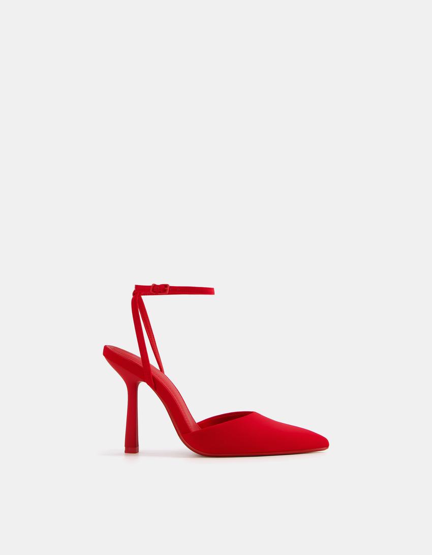 Sapato alto tipo mules pulseira-Grená-6