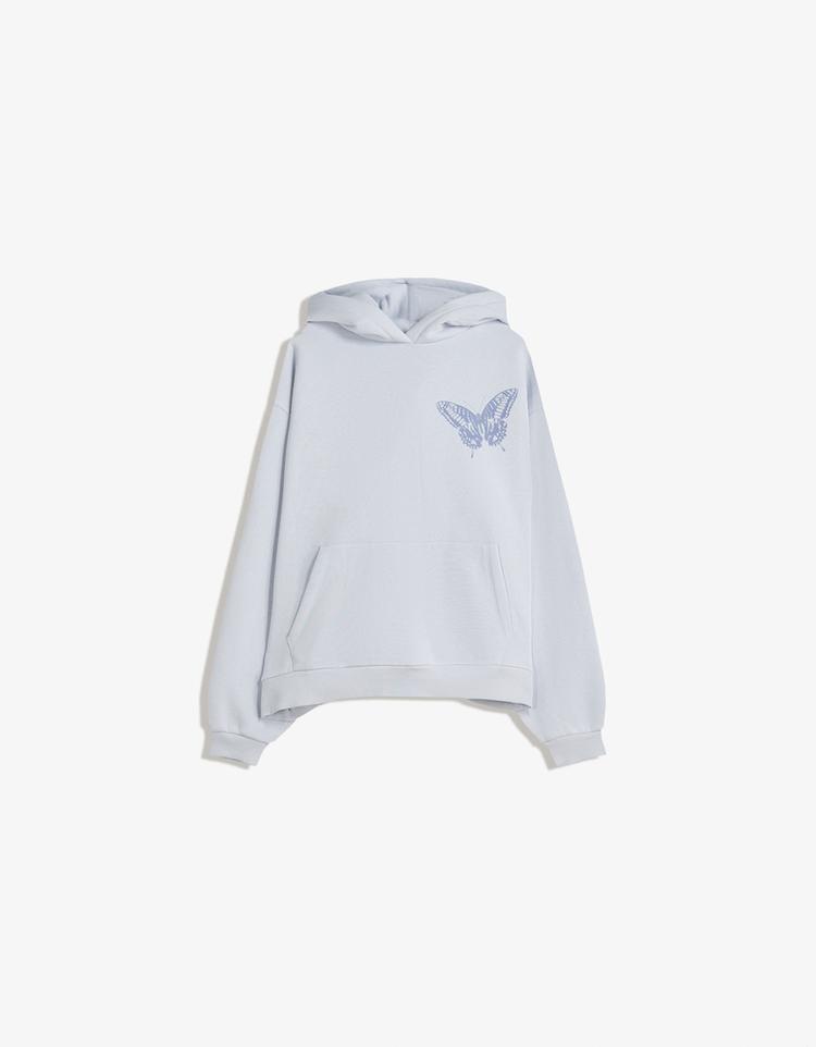 Hooded sweater with print