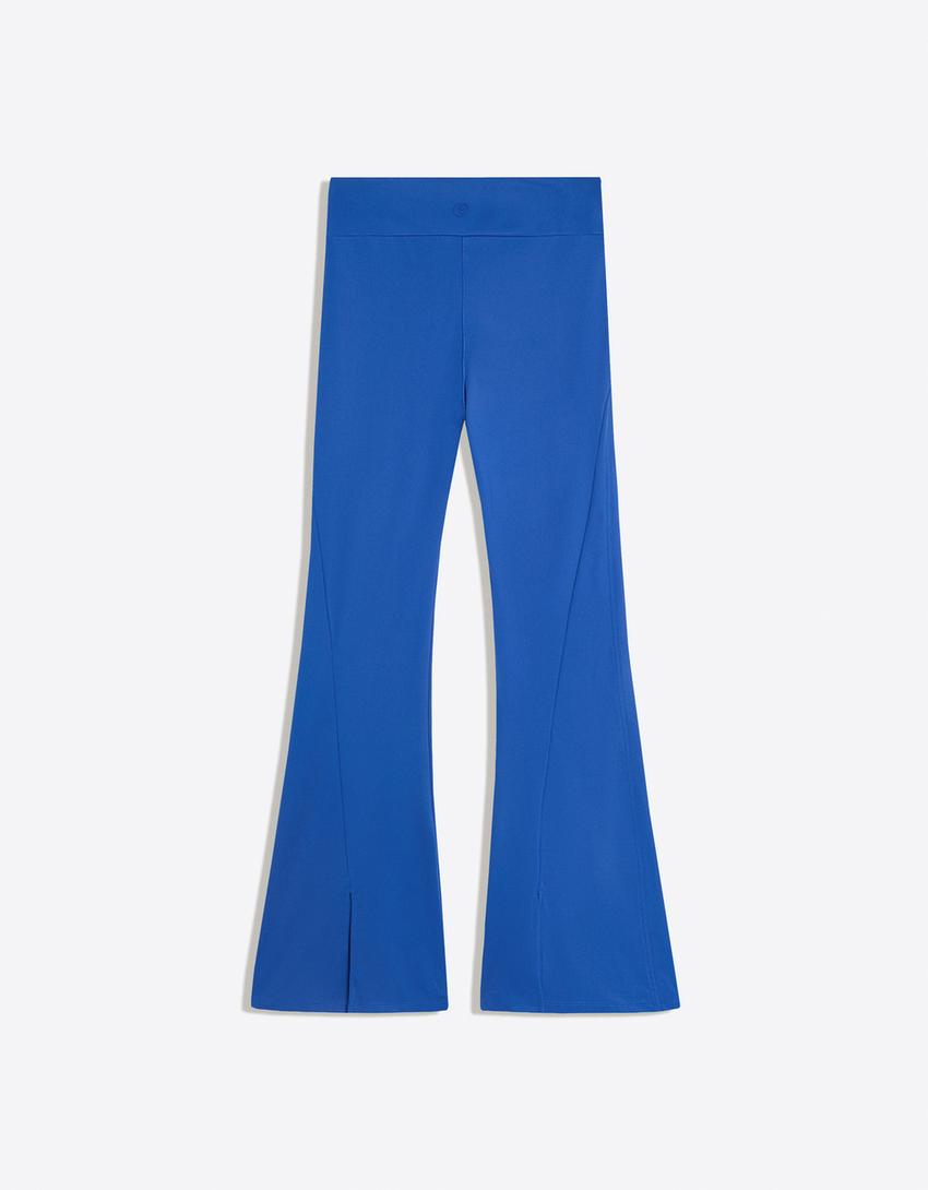 Nefes Alabilir & Hızlı Kuruyan teknik kumaşlı flare fit pantolon-Mavi