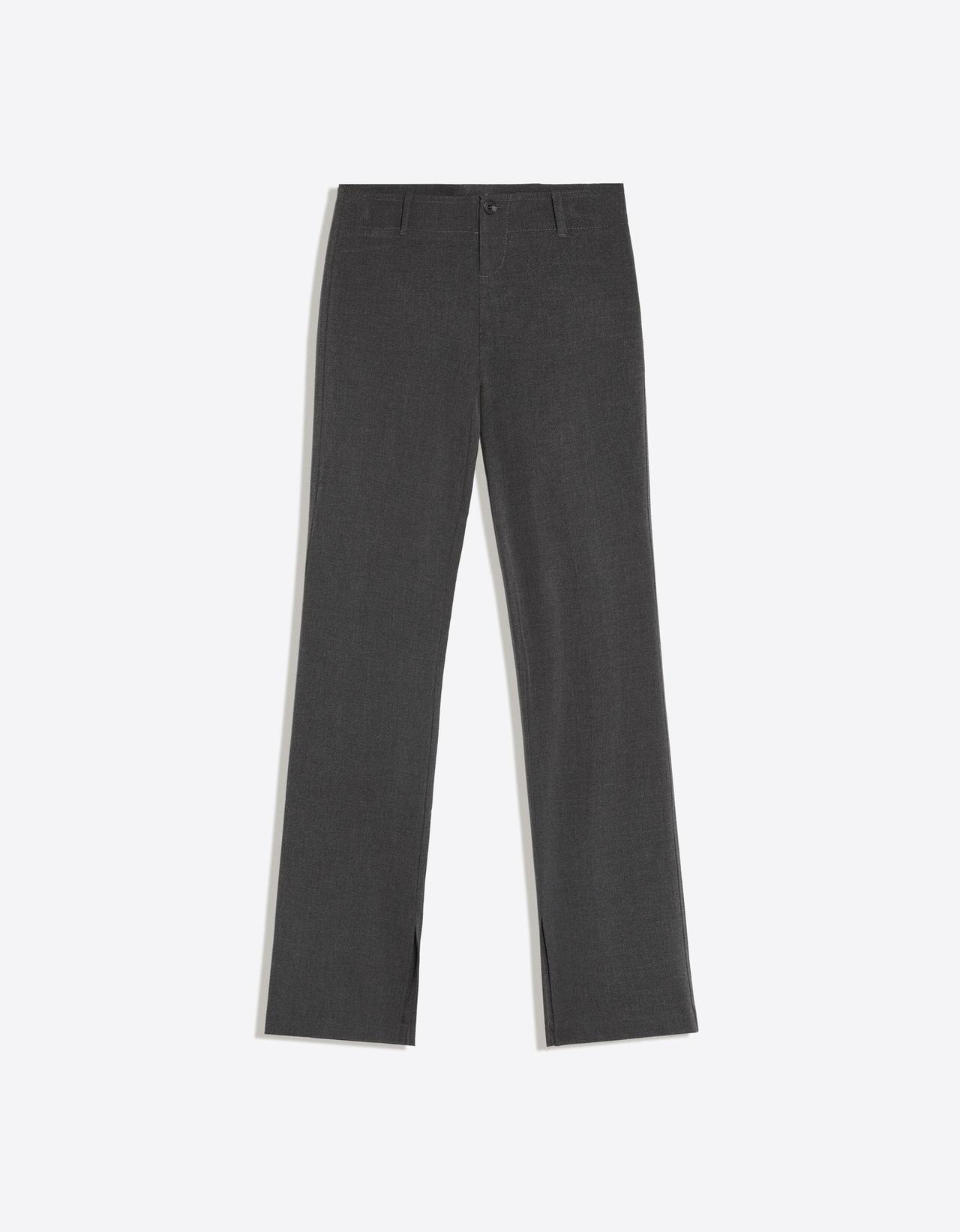 Slim fit low-rise trousers — Grey