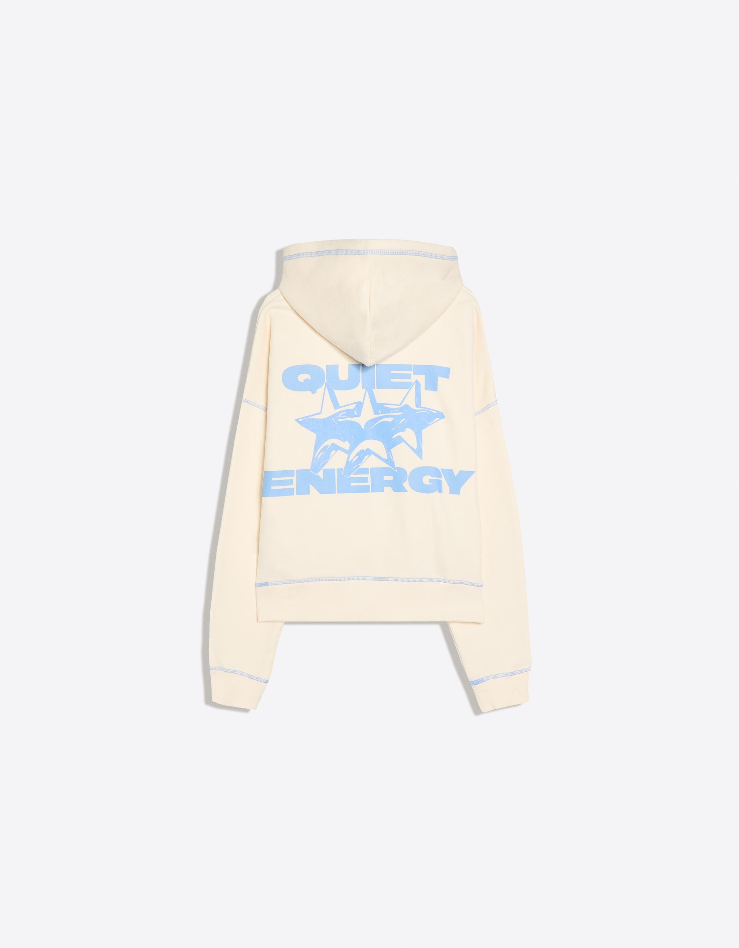 Hooded print sweatshirt — Cream