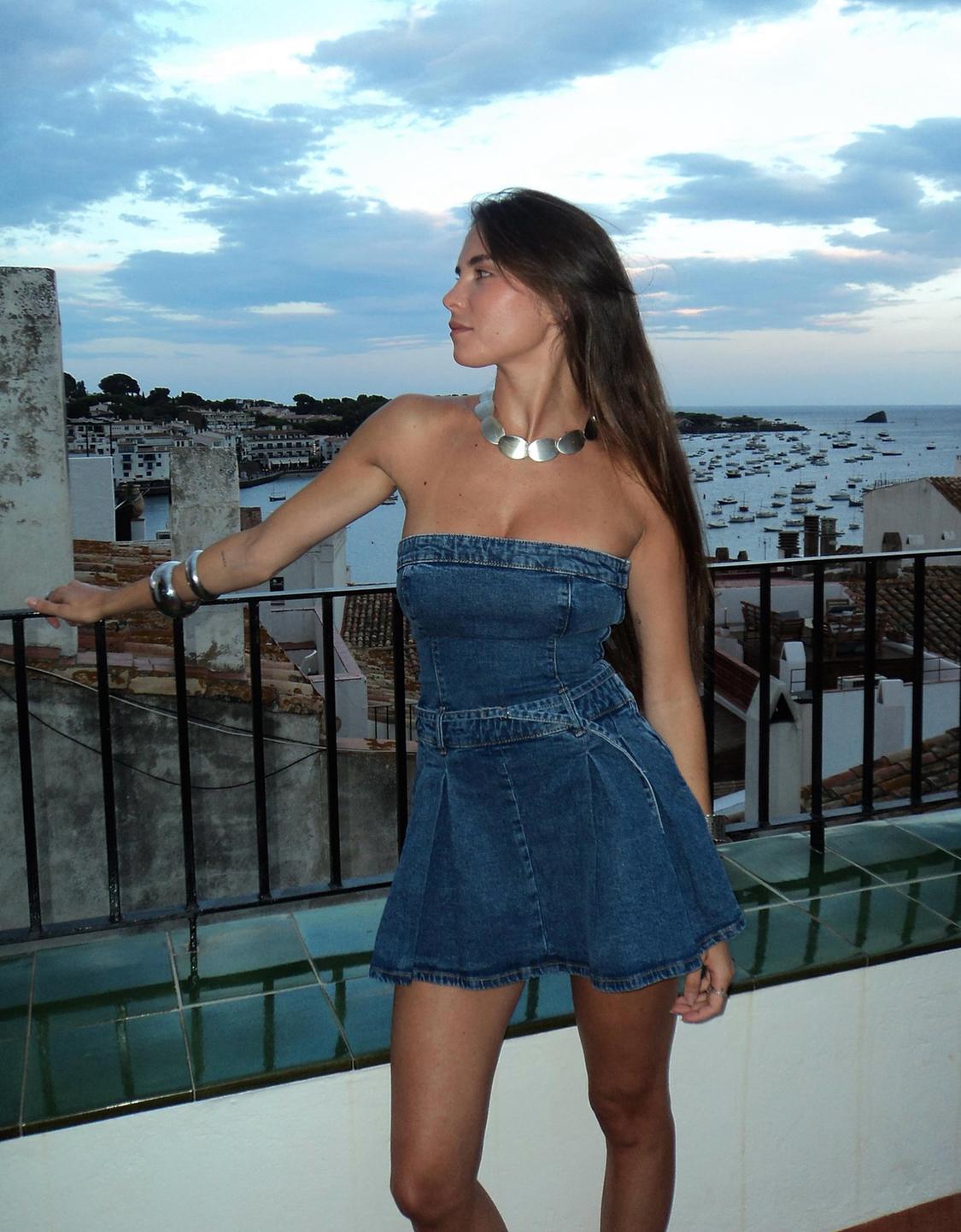 Denim mini dress