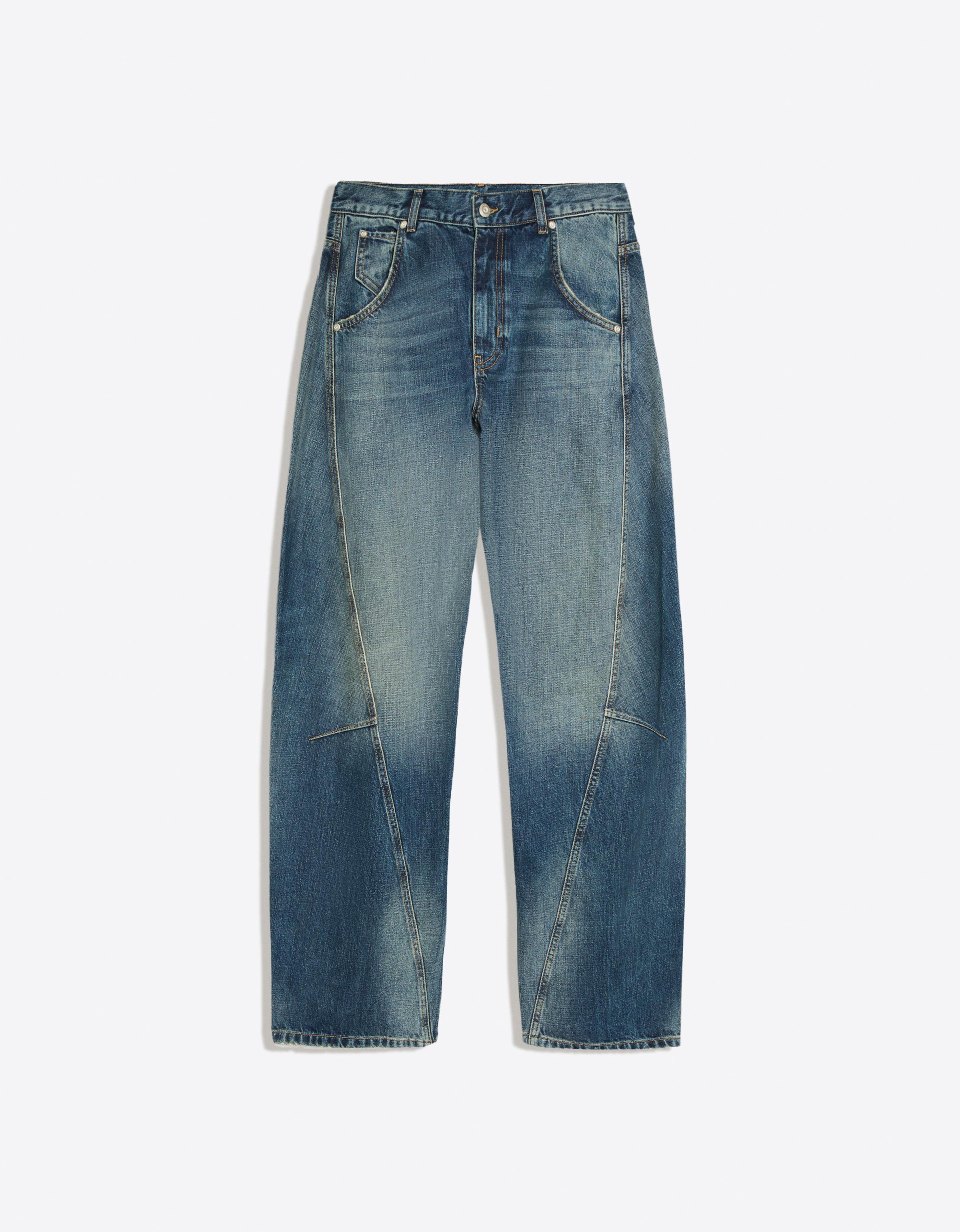 Low-rise barrel jeans — Blue