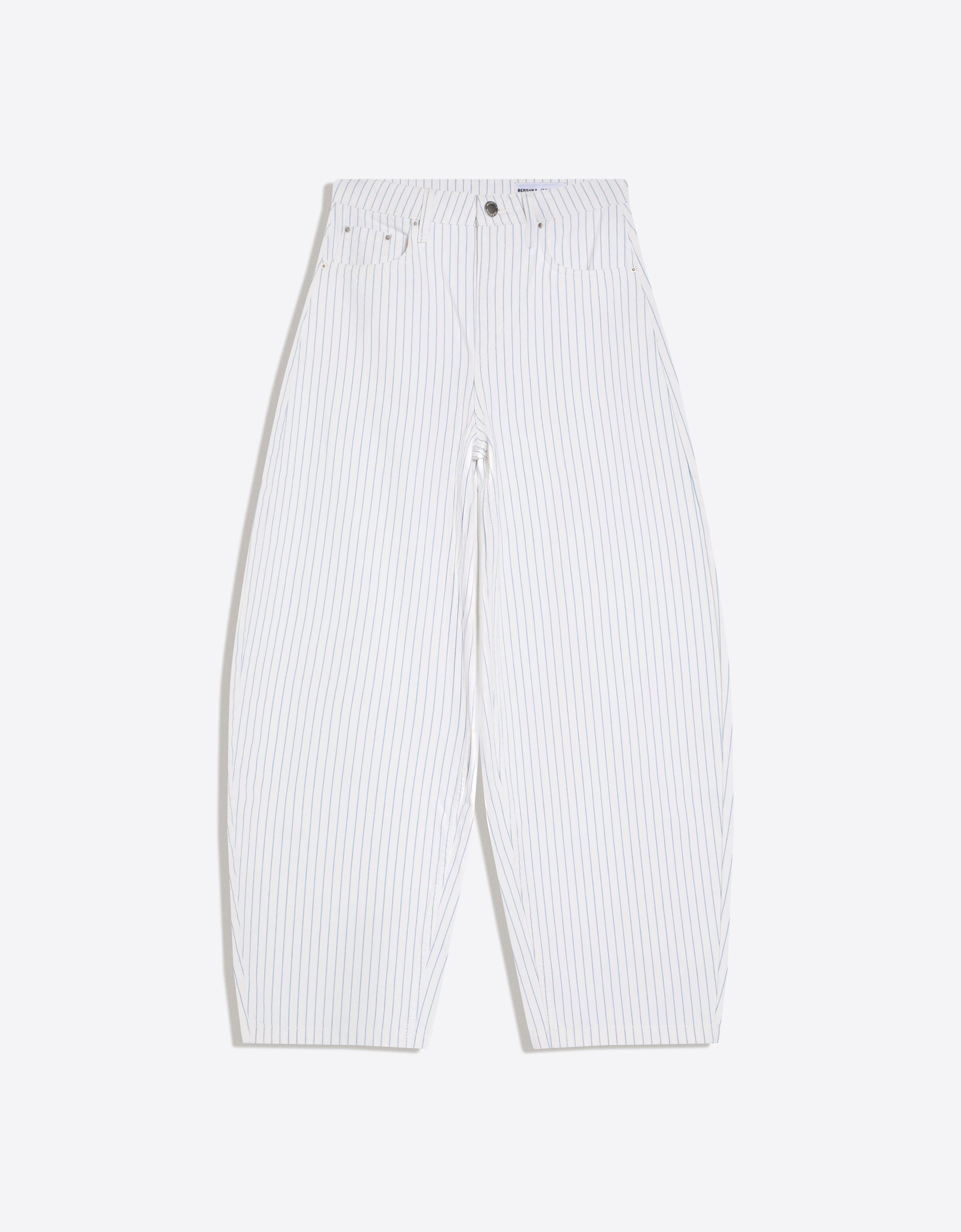 Çizgili balloon fit pantolon - Görsel 33