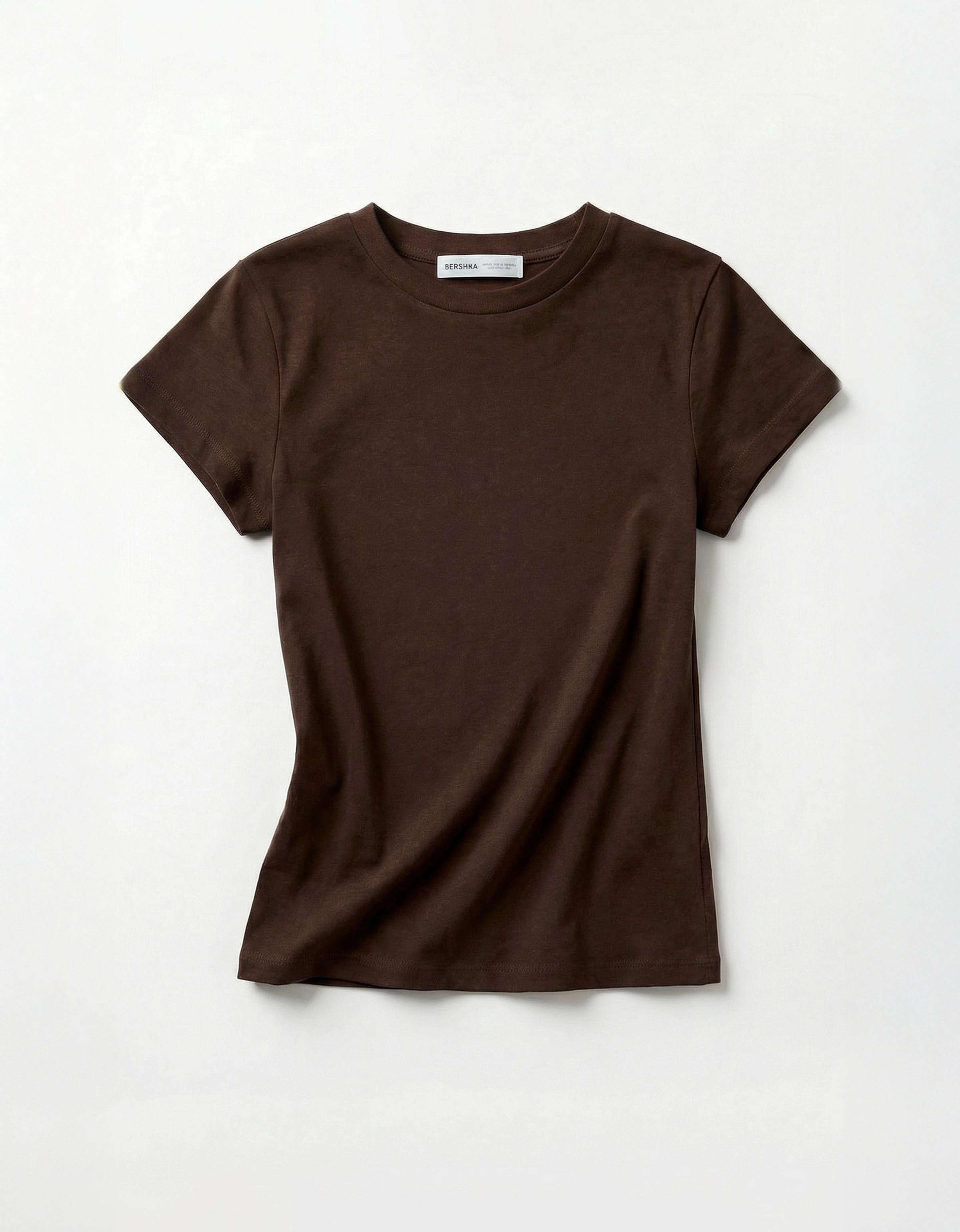 Basic short sleeve T-shirt — Brown