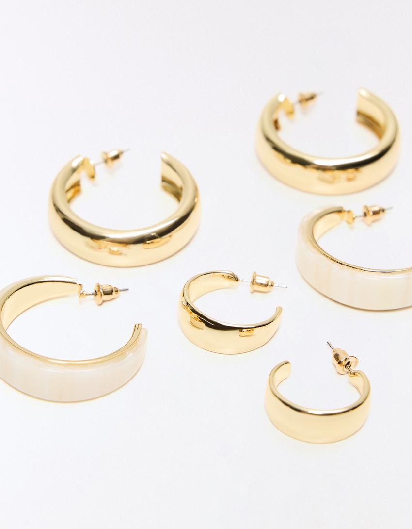 Lot de 3 anneaux signature-Blanc