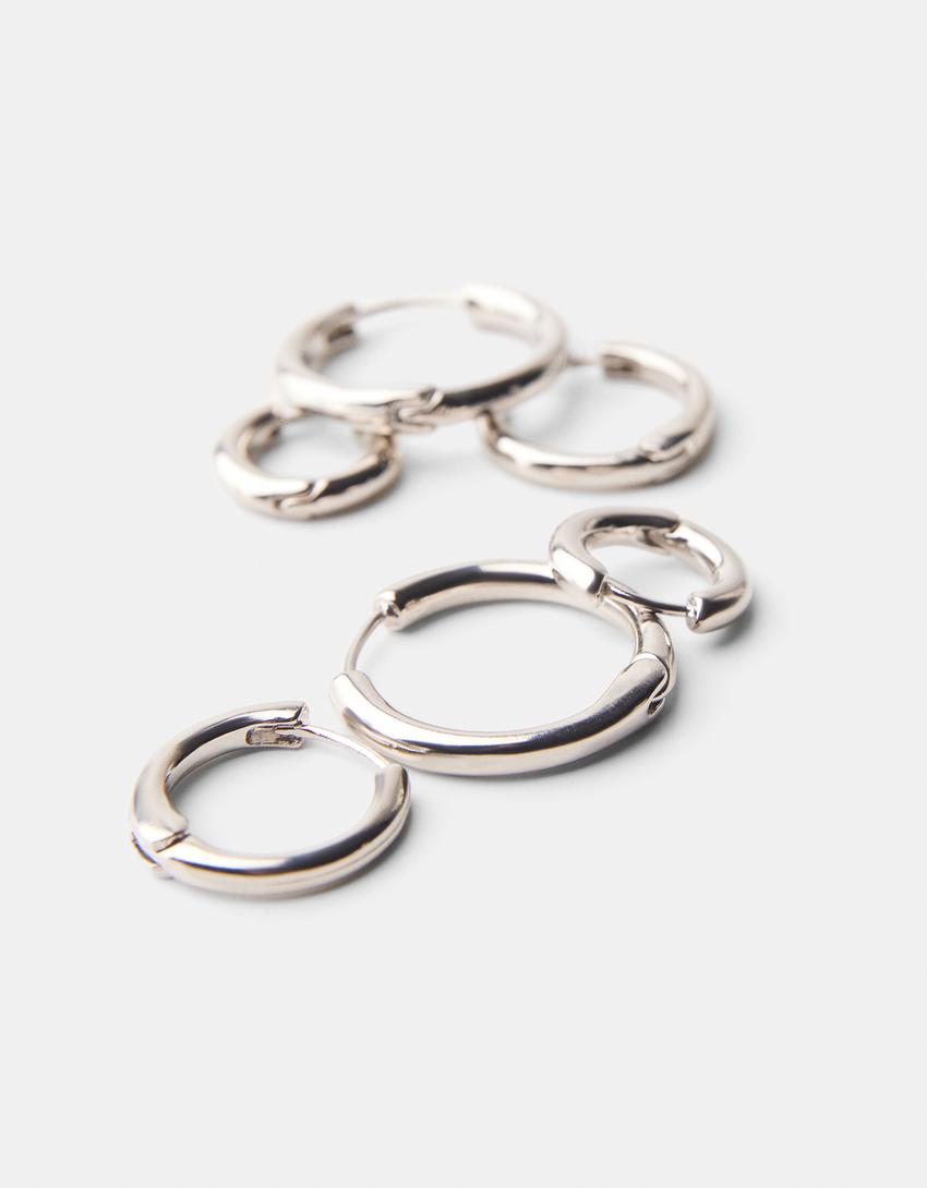 Lot de 6 boucles d'oreilles-Argent-2