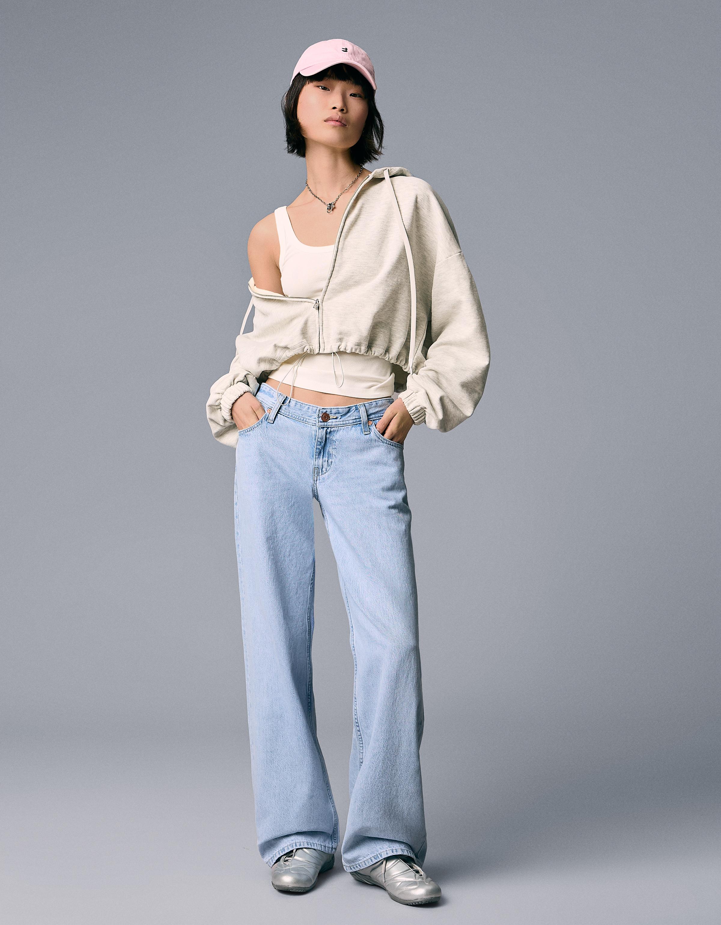 straight fit düşük bel jean - Görsel 54