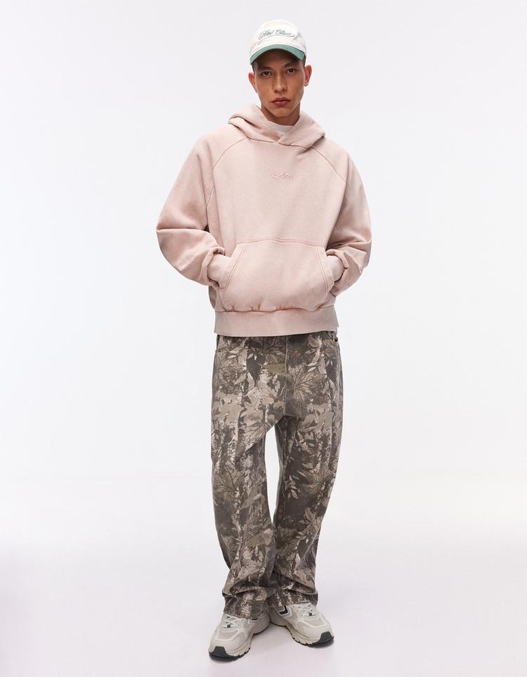 Boxy fit kapüşonlu sweatshirt