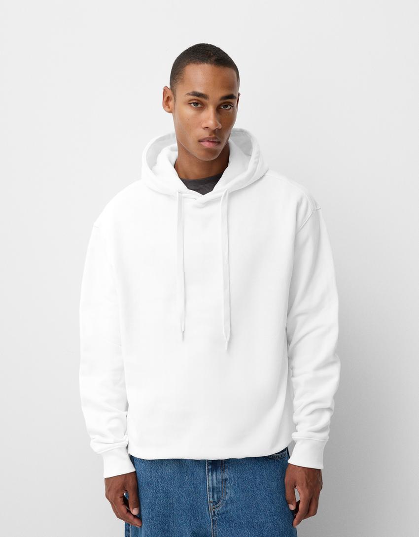 Sweatshirt oversize com capuz-Branco-0