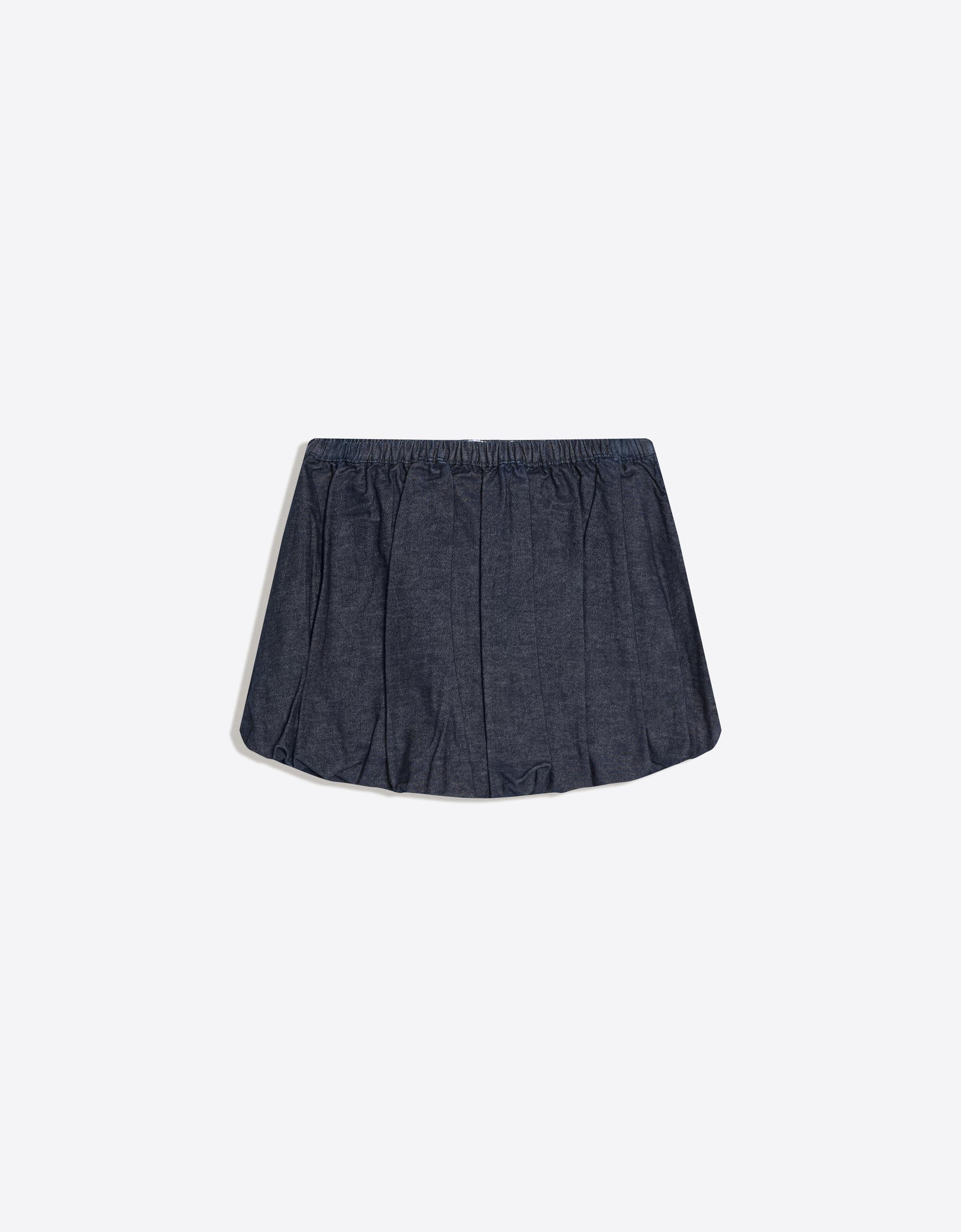 Denim balloon mini skirt