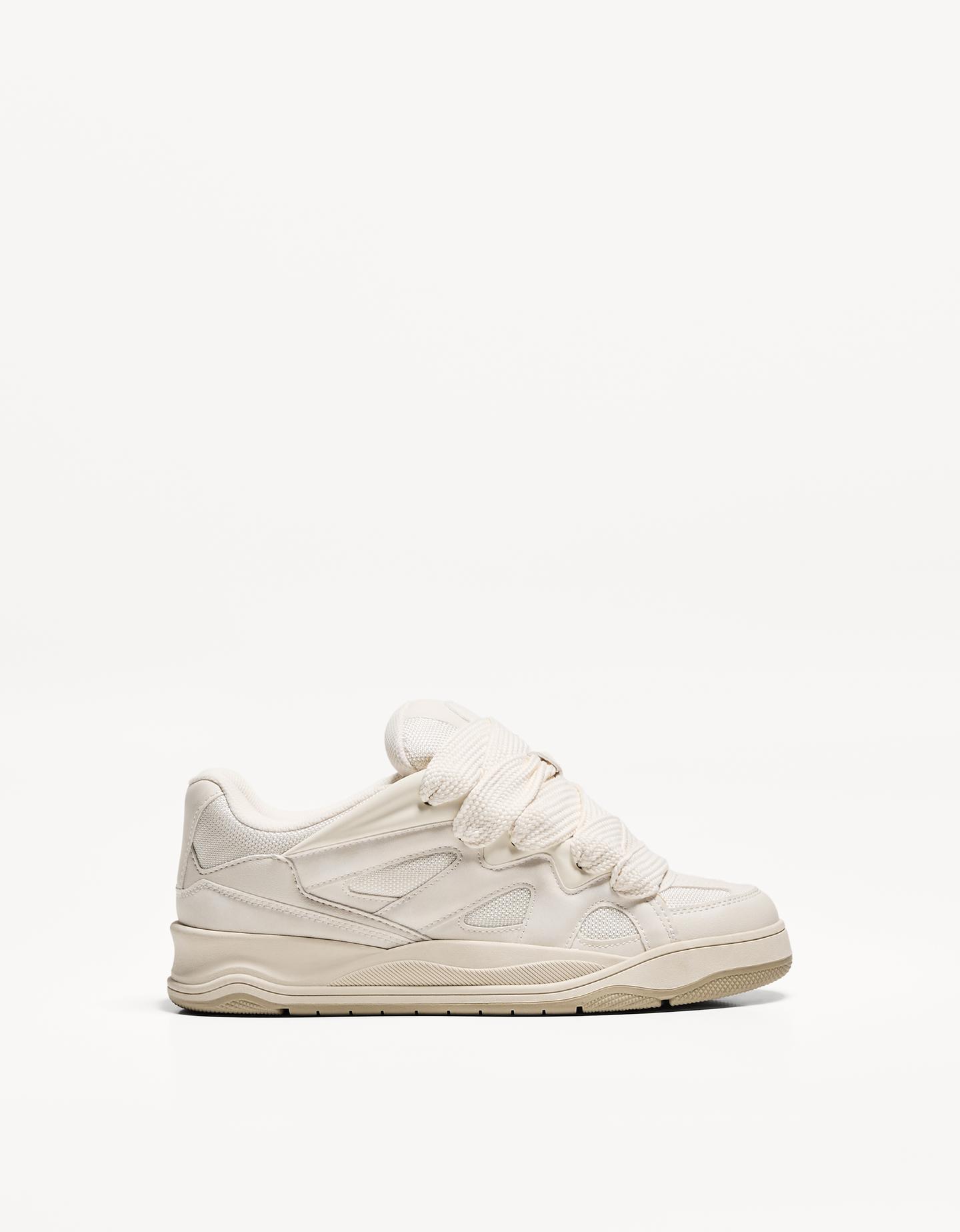 Bershka wielowarstwowe buty sportowe typu skate biały