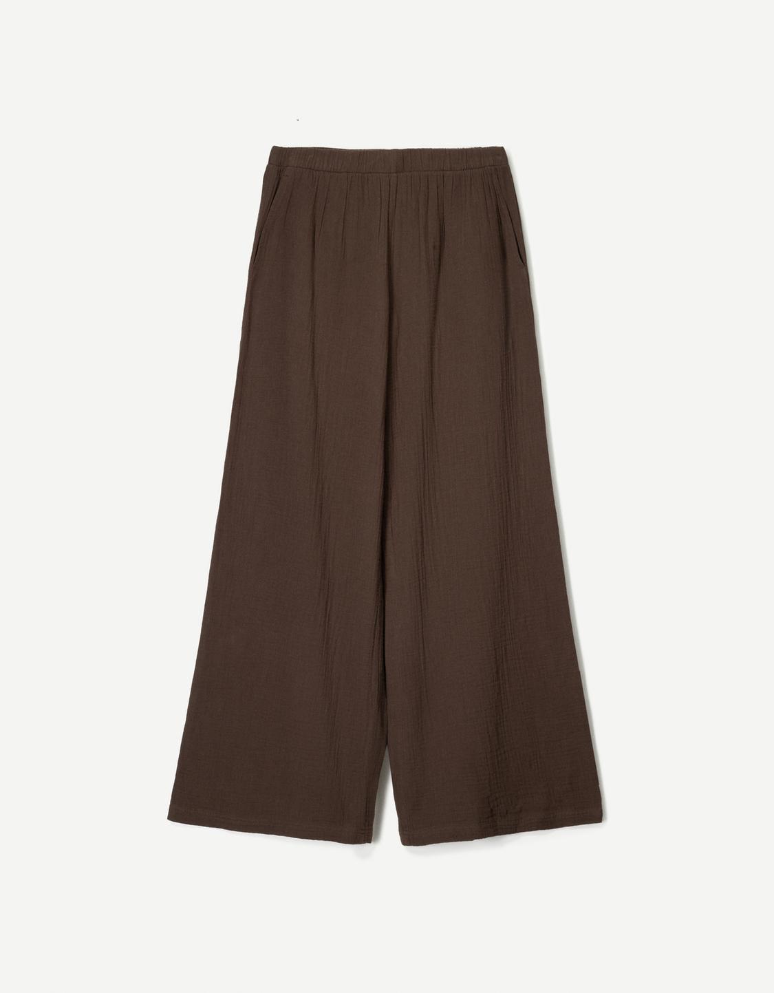 Wide-leg rustic trousers