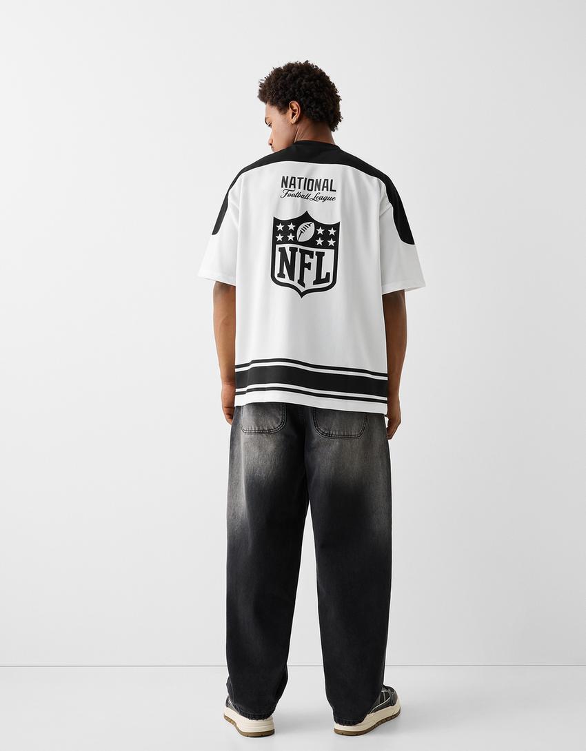 T-shirt NFL manches courtes oversize imprimé-Blanc-1