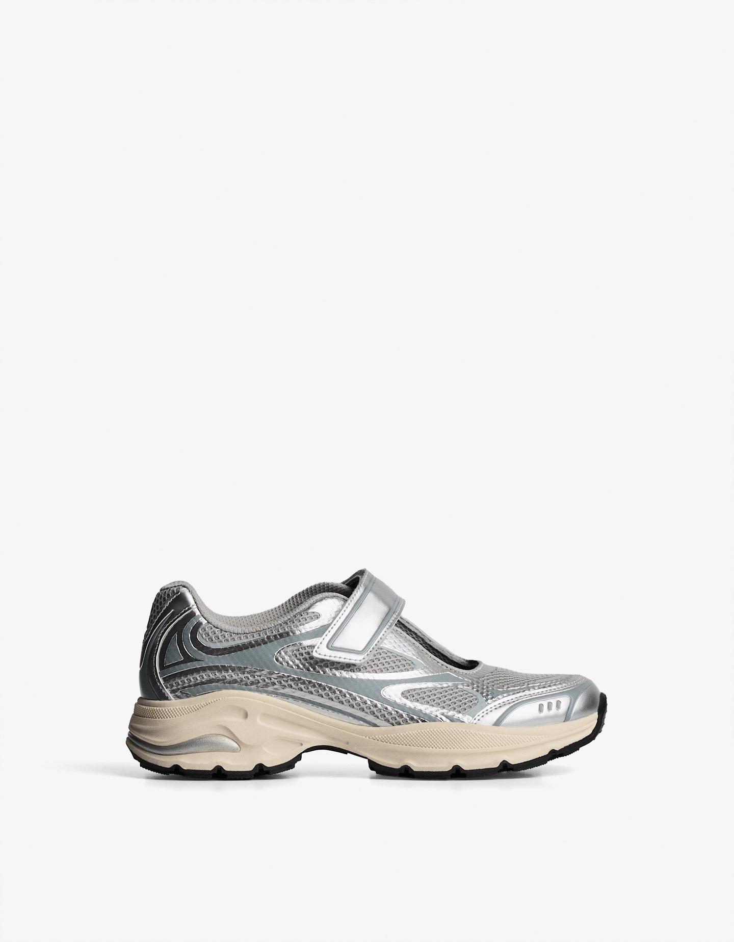 Bershka Deportivo Mary Jane Mujer 35 Plata