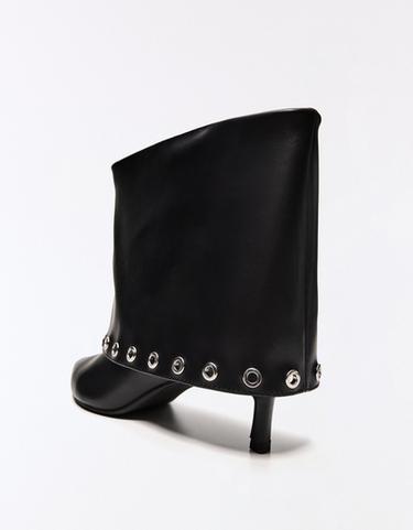 STUDDED TROUSER HEEL ANKLE BOOTS — BLACK 4