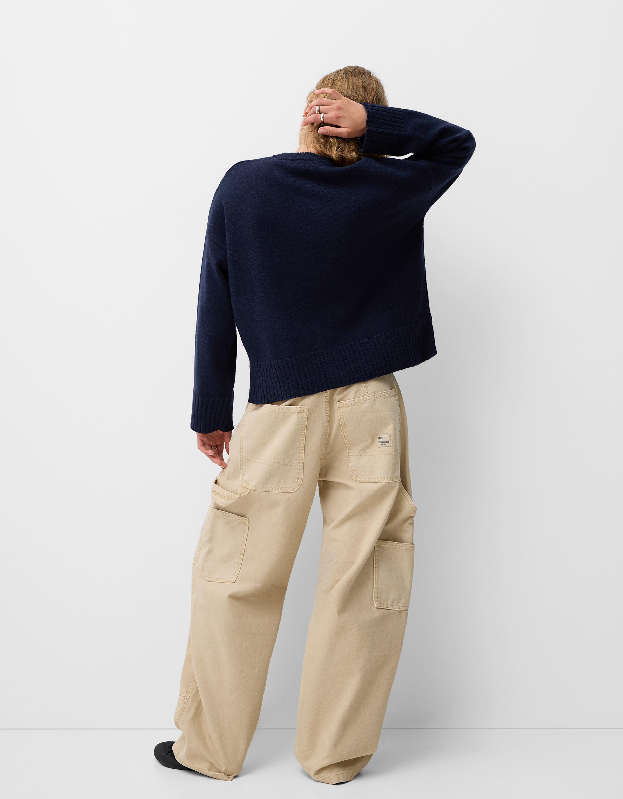 Soft touch crew neck sweater - Sweaters and cardigans - BSK Soft touch crew neck sweater - Sweaters and cardigans - BSK