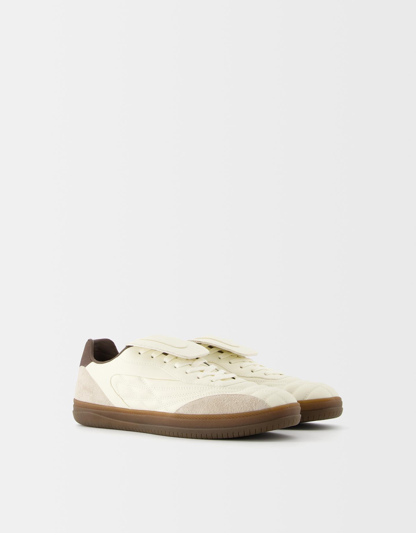 Bershka Zapatillas Retro Fútbol Con Lengüeta Hombre 44 Blanco