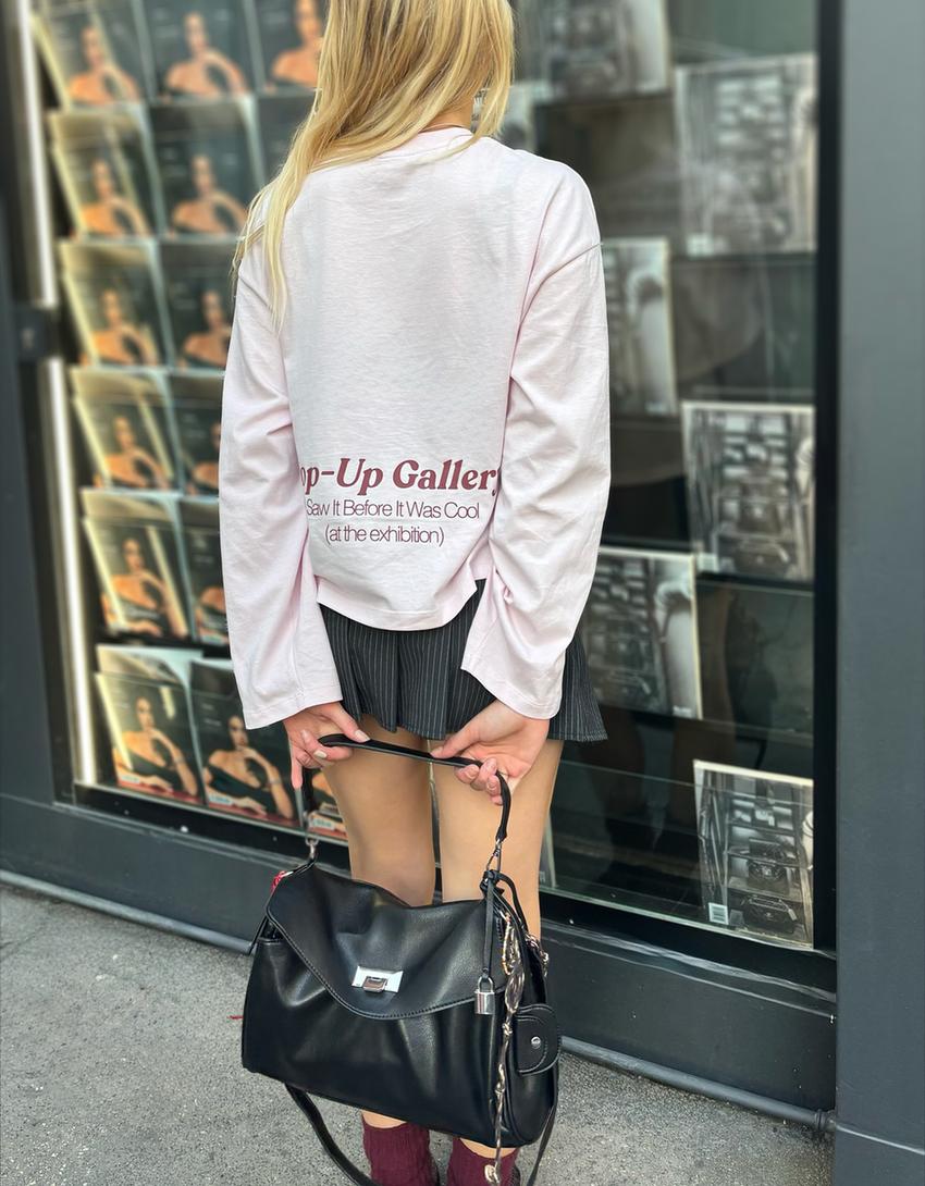 Samarreta màniga llarga boxy estampat-Rosa