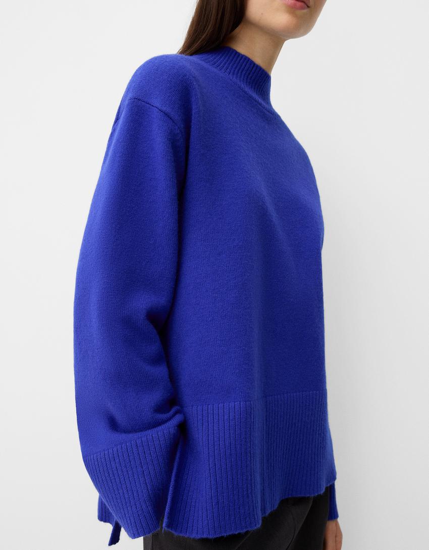 Rollkragenpullover-Blau-2