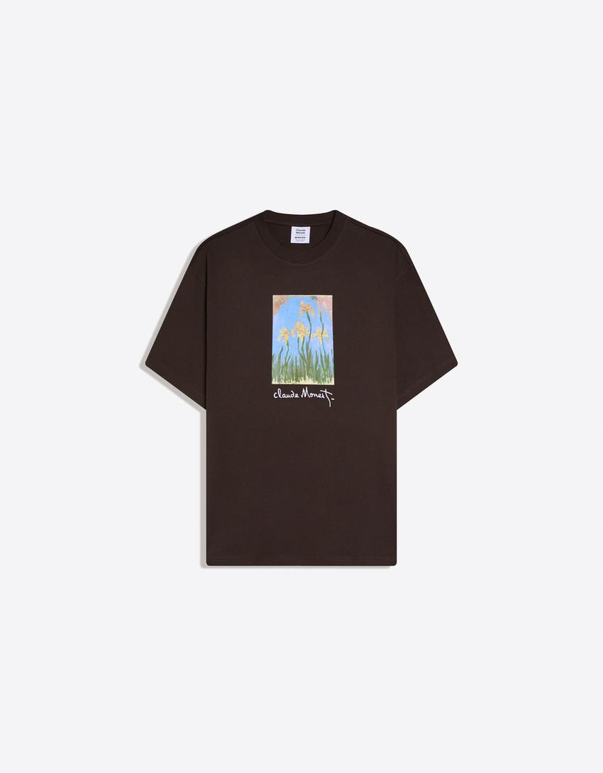 Claude Monet Les Iris Jaunes short sleeve T-shirt-Brown
