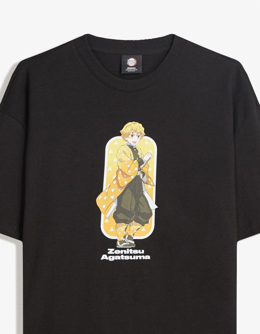 Demon Slayer short sleeve T-shirt-Black-2