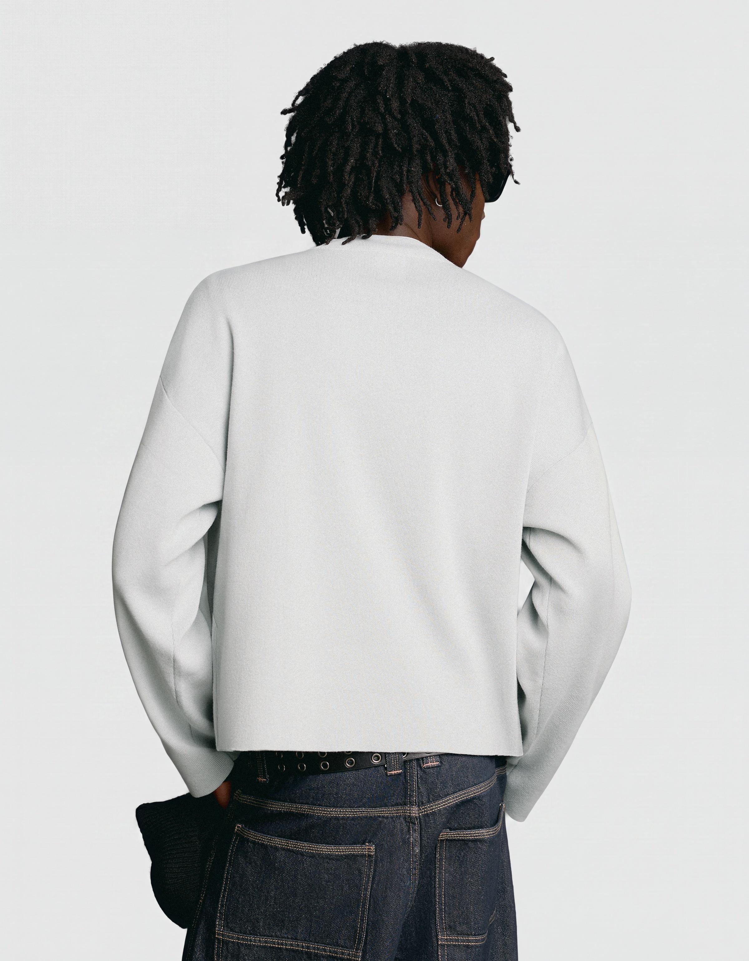 Printed round neck jumper — Grey