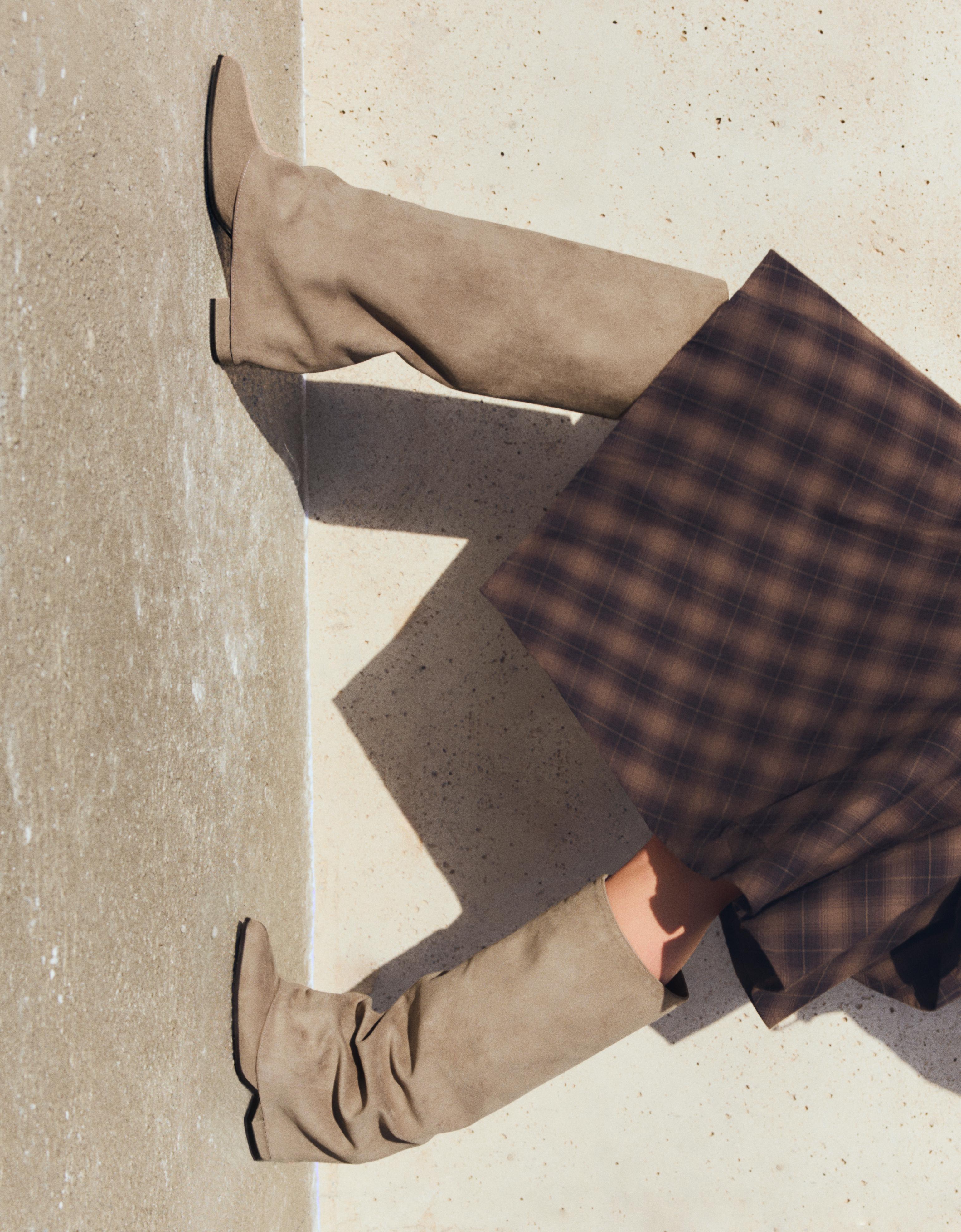 Trouser heeled boots — Tan