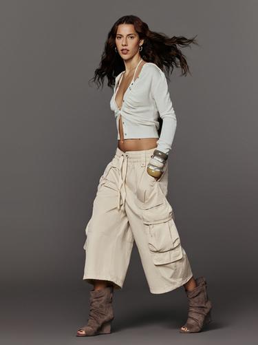MARINA SENA technical cargo jort Bermuda shorts — Beige 2