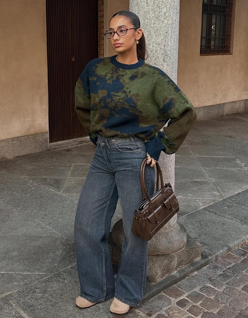 Camisola estampada-Verde