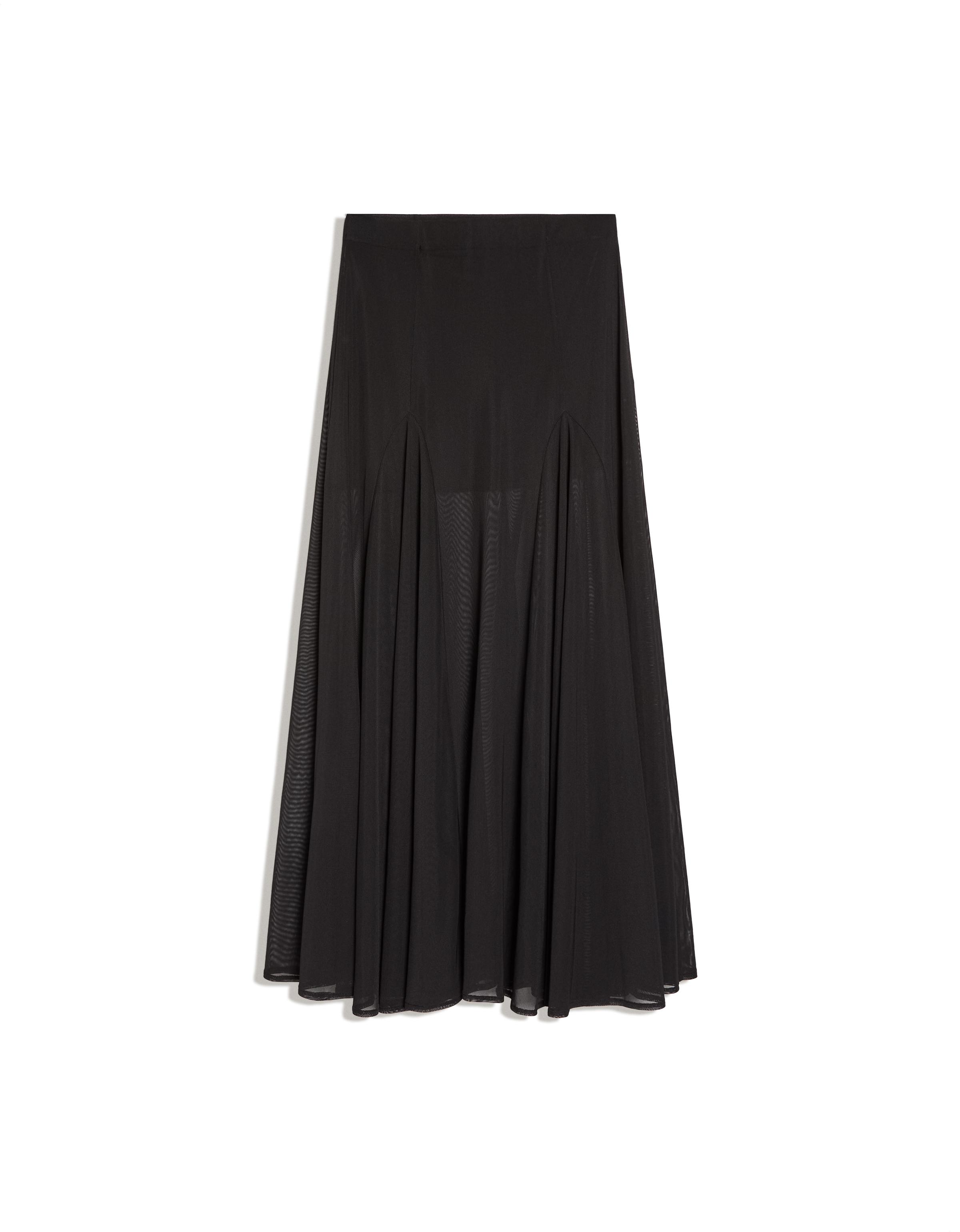 Polka dot mesh midi skirt — Black