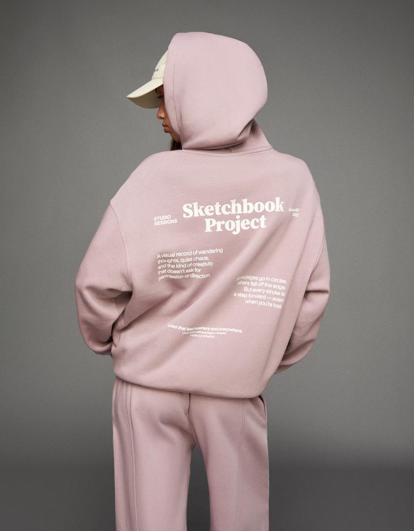 Printed hoodie-Violet