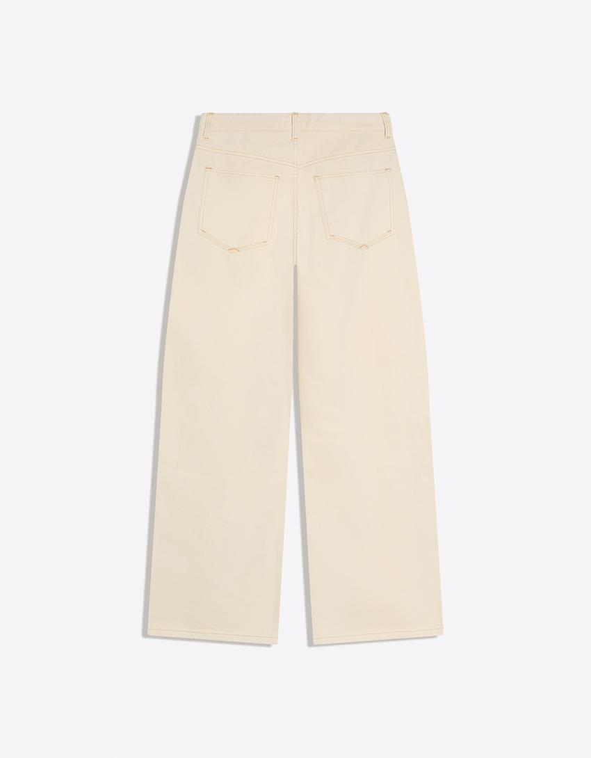 Jeans boyfriend tiro bajo-Crudo