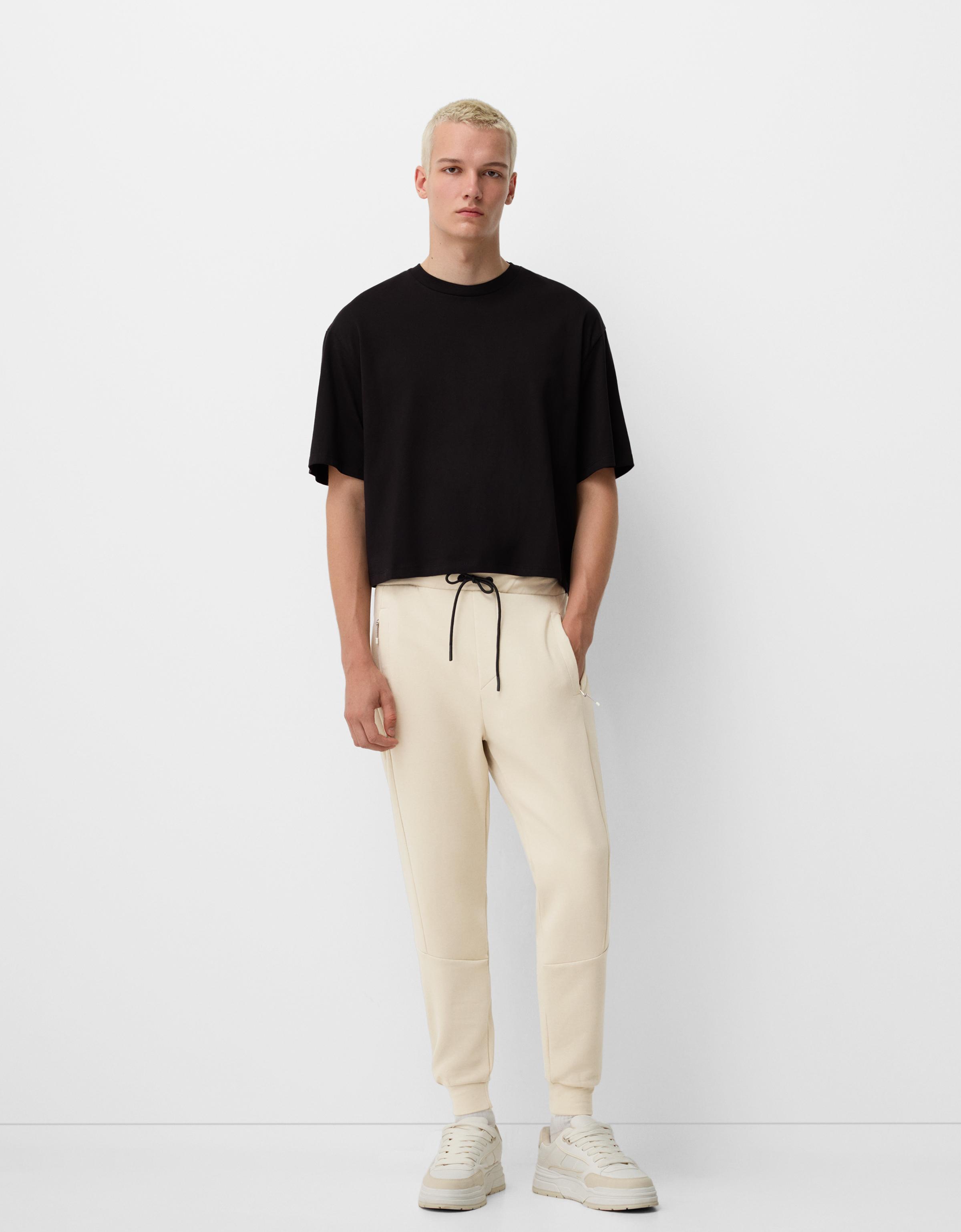 Plush joggers Trousers Men Bershka