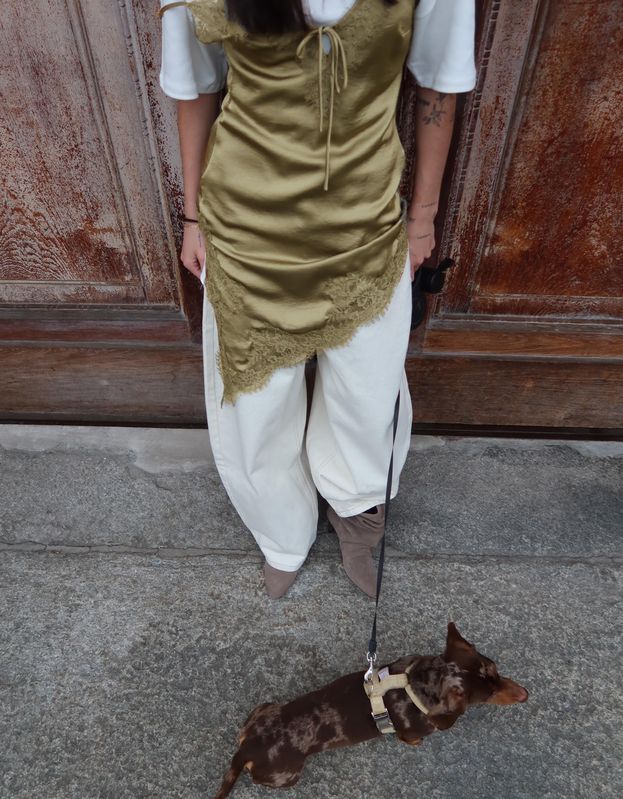 Asimetrik saten mini elbise - Görsel 33