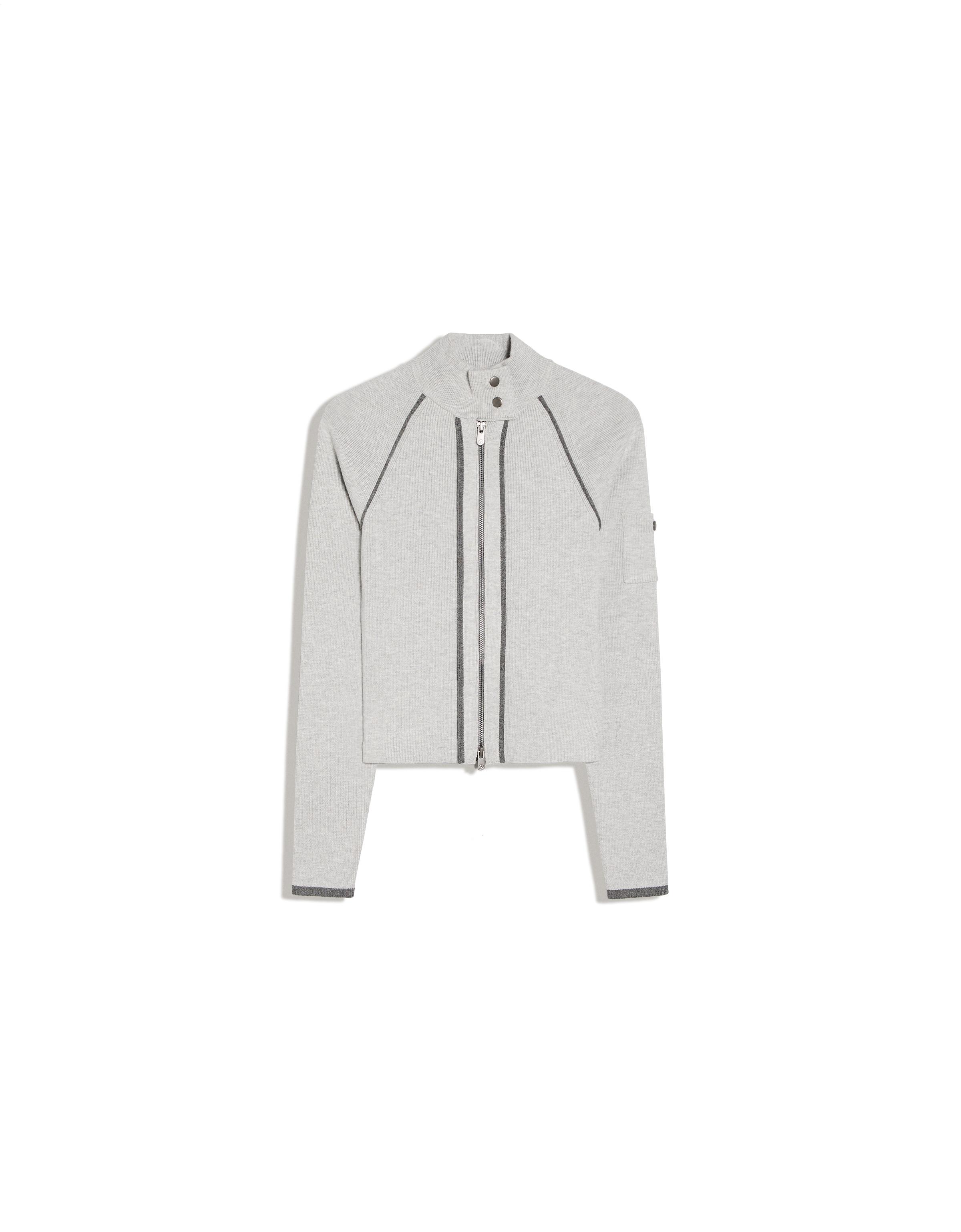 Zip-up jacket with contrast trim — Grey