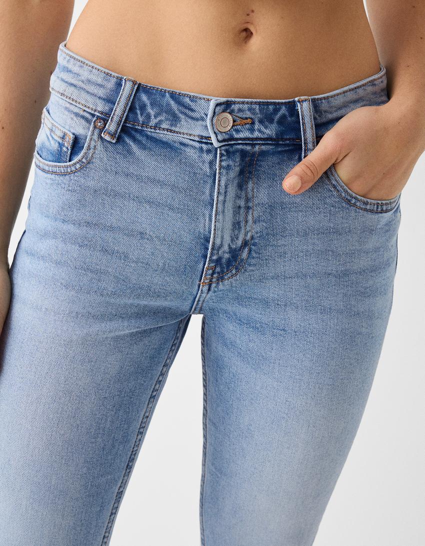 Jean cropped flare-Bleu lavé-6