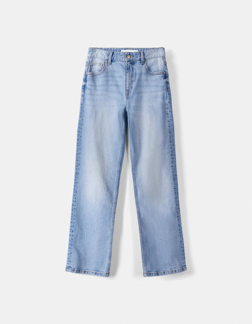Jean cropped flare-Bleu lavé-5