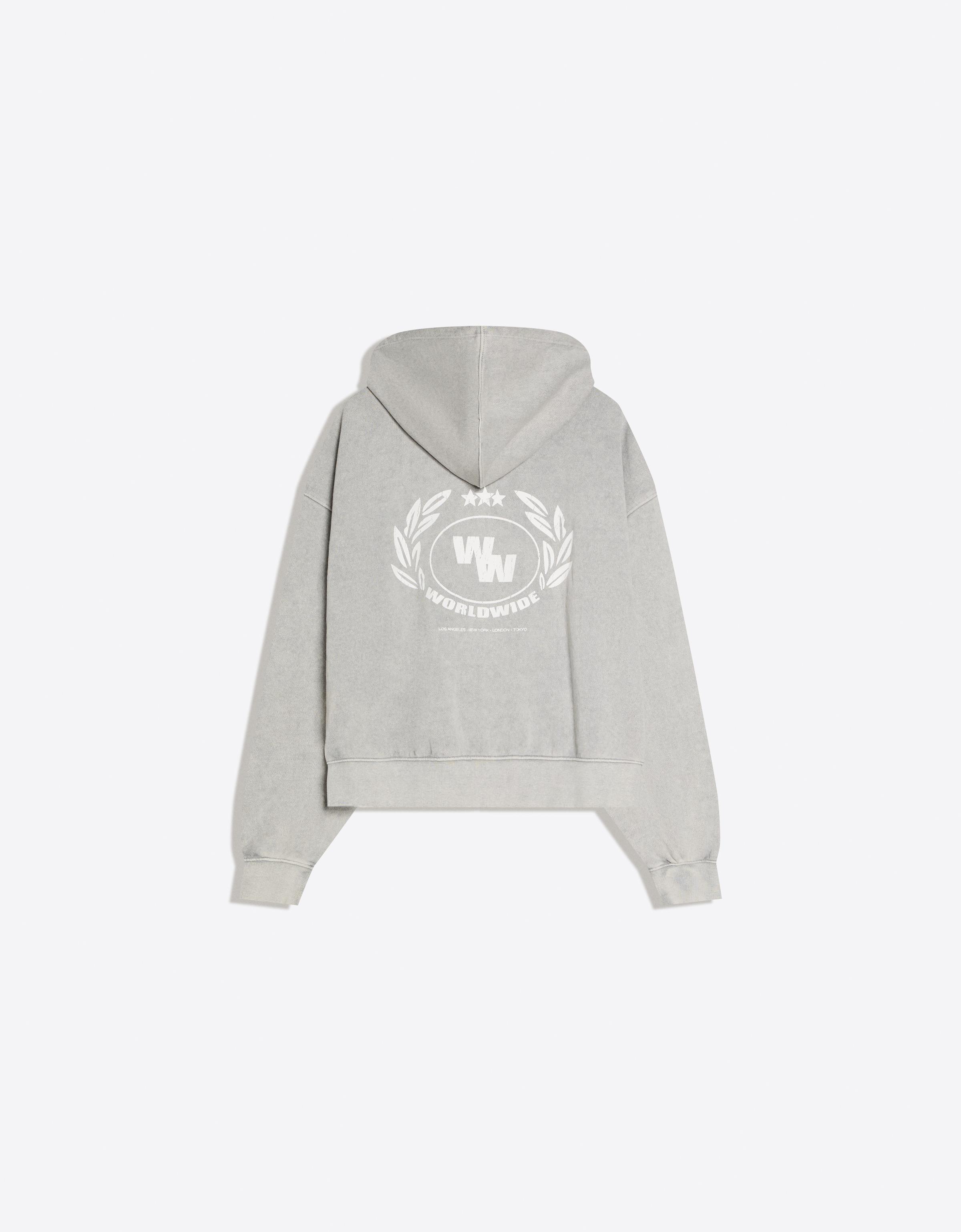 Fermuarlı boxy fit baskılı sweatshirt - Görsel 8