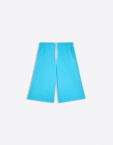 Long plush Bermuda shorts — Turquoise 1