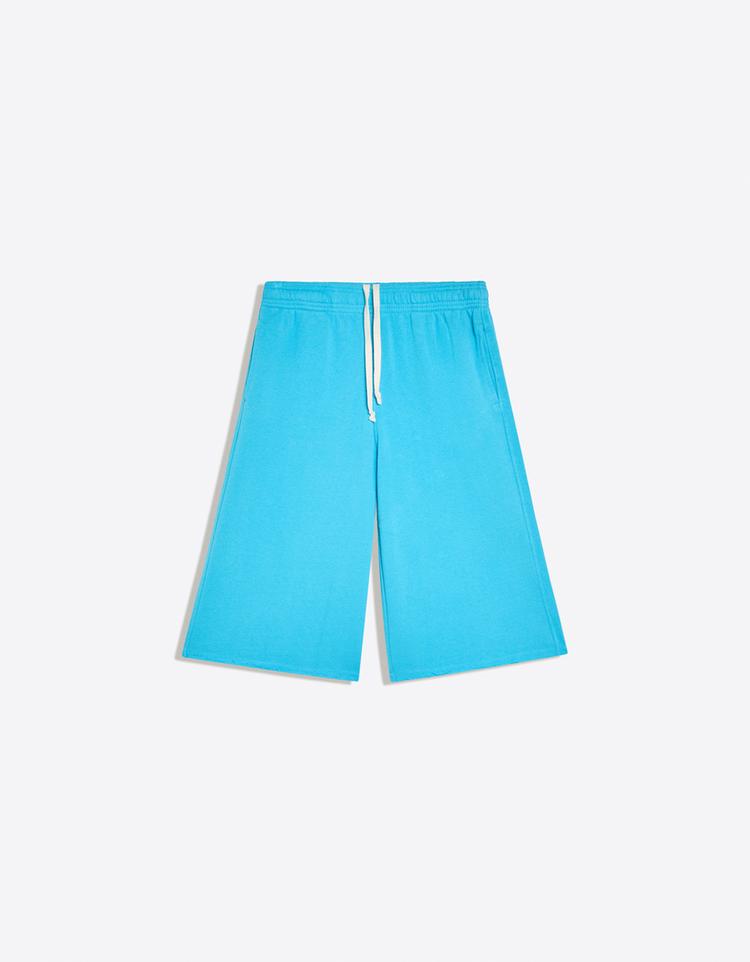Long plush Bermuda shorts — Turquoise