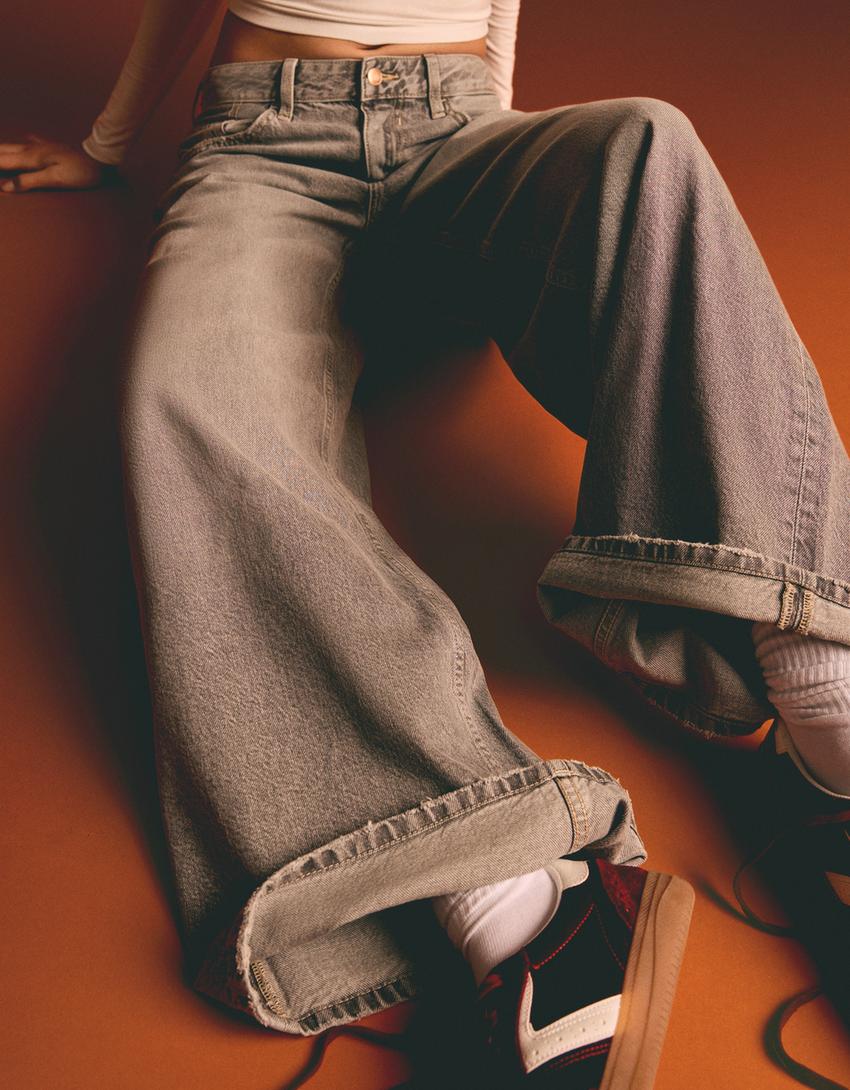 جينز بساق عريض-رمادي-1