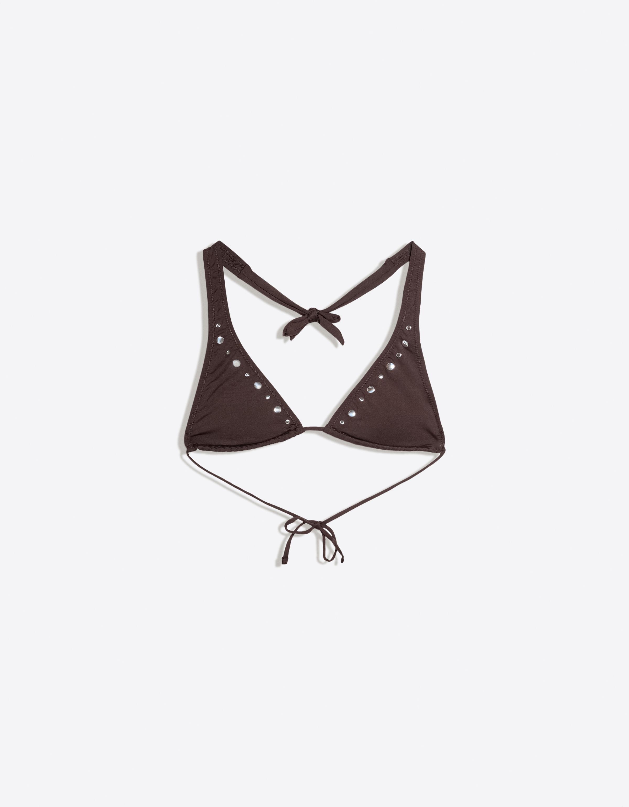 Studded bikini top — Brown