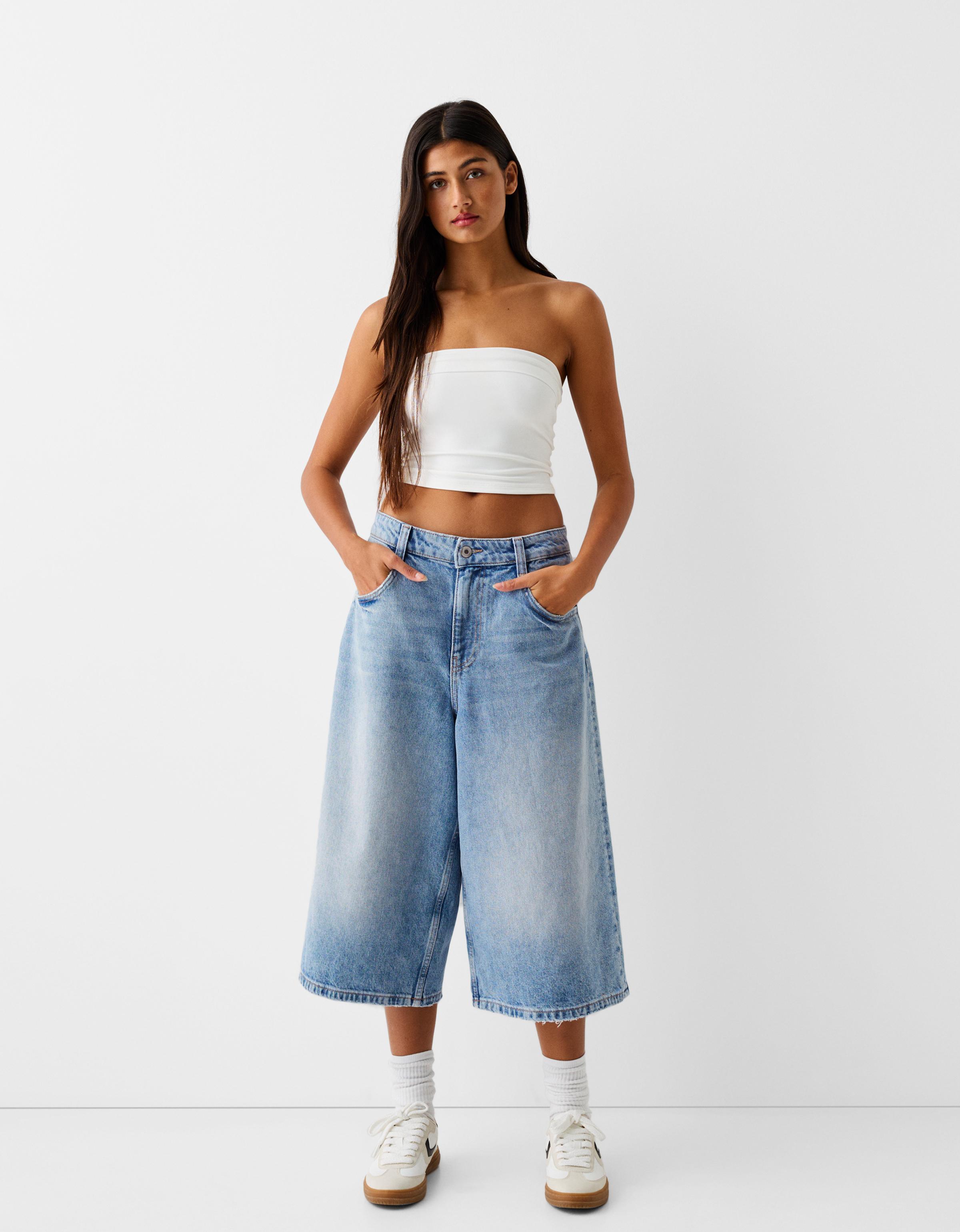 Pantalon fashion baggy femme bershka